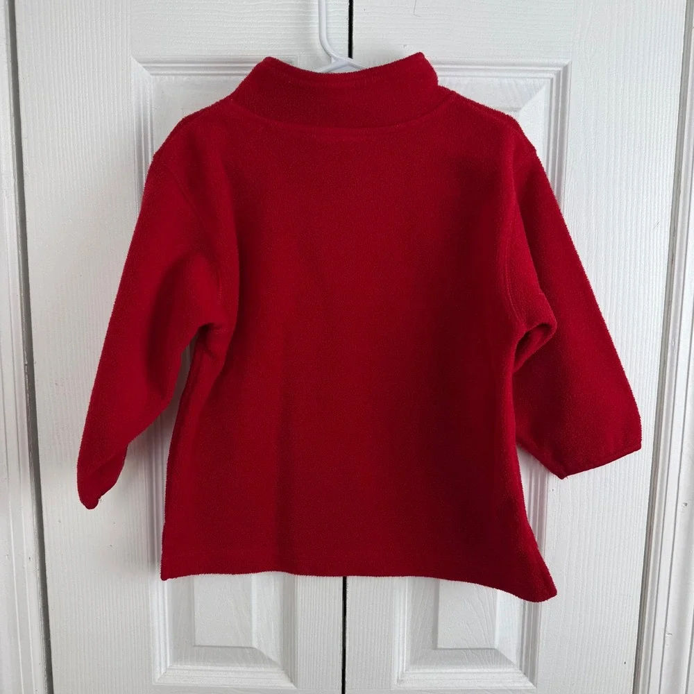 OshKosh B'Gosh Toddler‎ Fleece Pullover 3T Red Quarter Zip Retro Style 90w